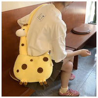 Tall Giraffe Plush Crossbody Bag