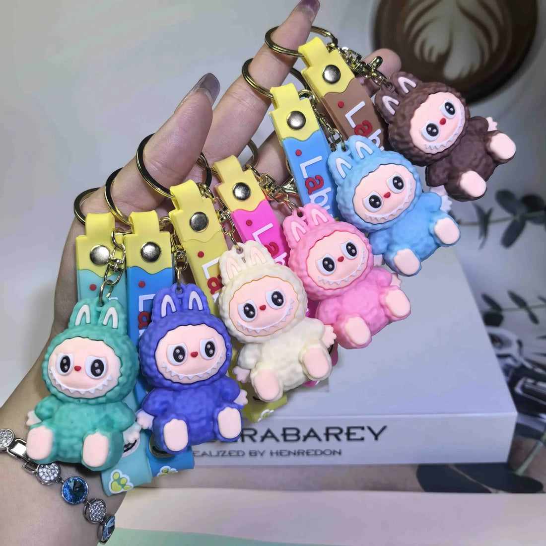 Labuboo Velvet Smile Flocked Keychain
