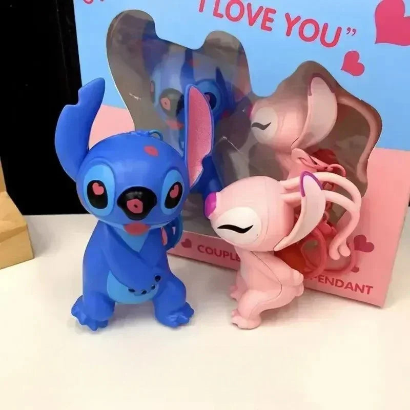 Stitch & Angel Kiss & Love Keychain