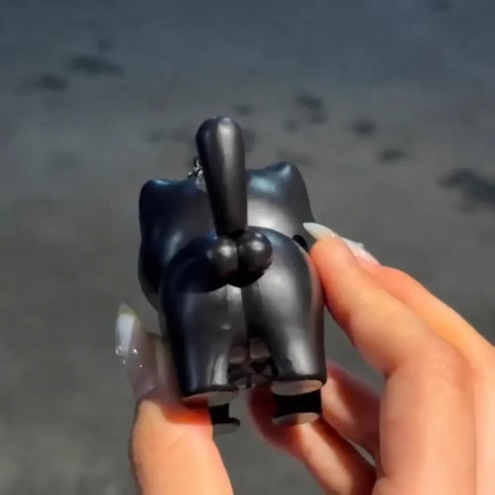 Black Cat Egg Switch Light & Sound Keychain