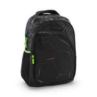 SMGL Embossed Football Black School Backpack
