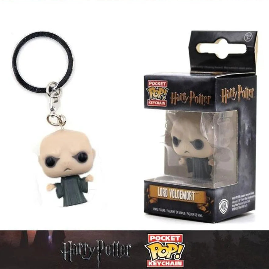 Harry Potter Lord Voldemort keychain with packaging on a white background