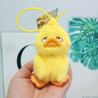 Moody Upset Duck Plush Keychain