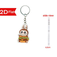 Labubu Flat Friends 2D Keychain