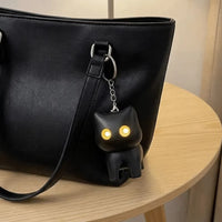 Black Cat Egg Switch Light & Sound Keychain