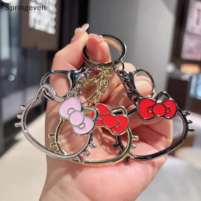 Hello KT Pretty Head Outline Keychain
