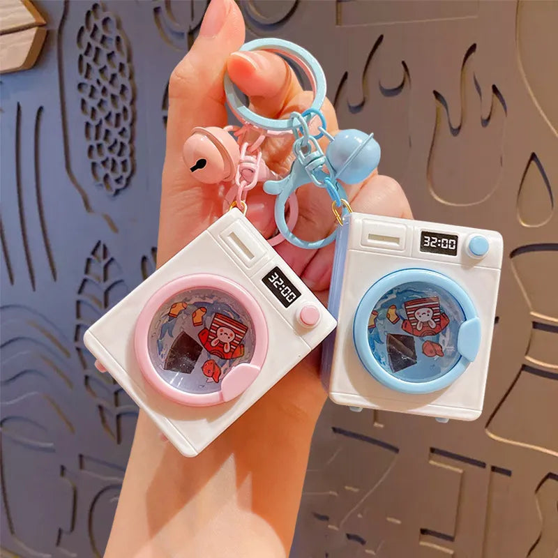 Mini Drum Washing Machine LED Fidget Keychain