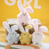 Fluffy Lop-Eared Bunny Plush Keychain