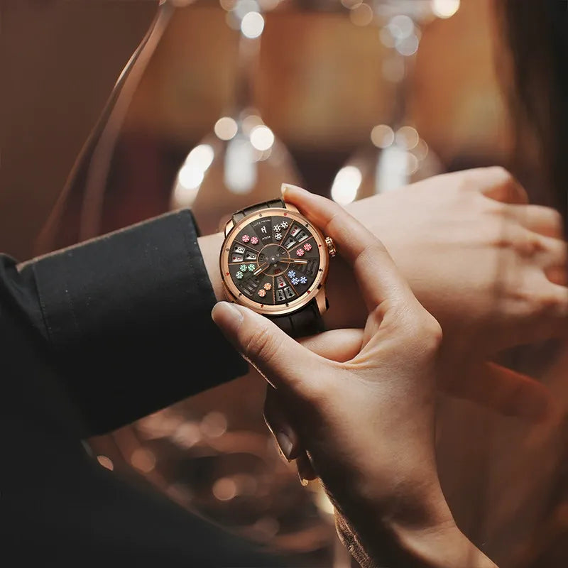 Lucky Harvey Three Kings Poker Kinetic Mechanical Watch