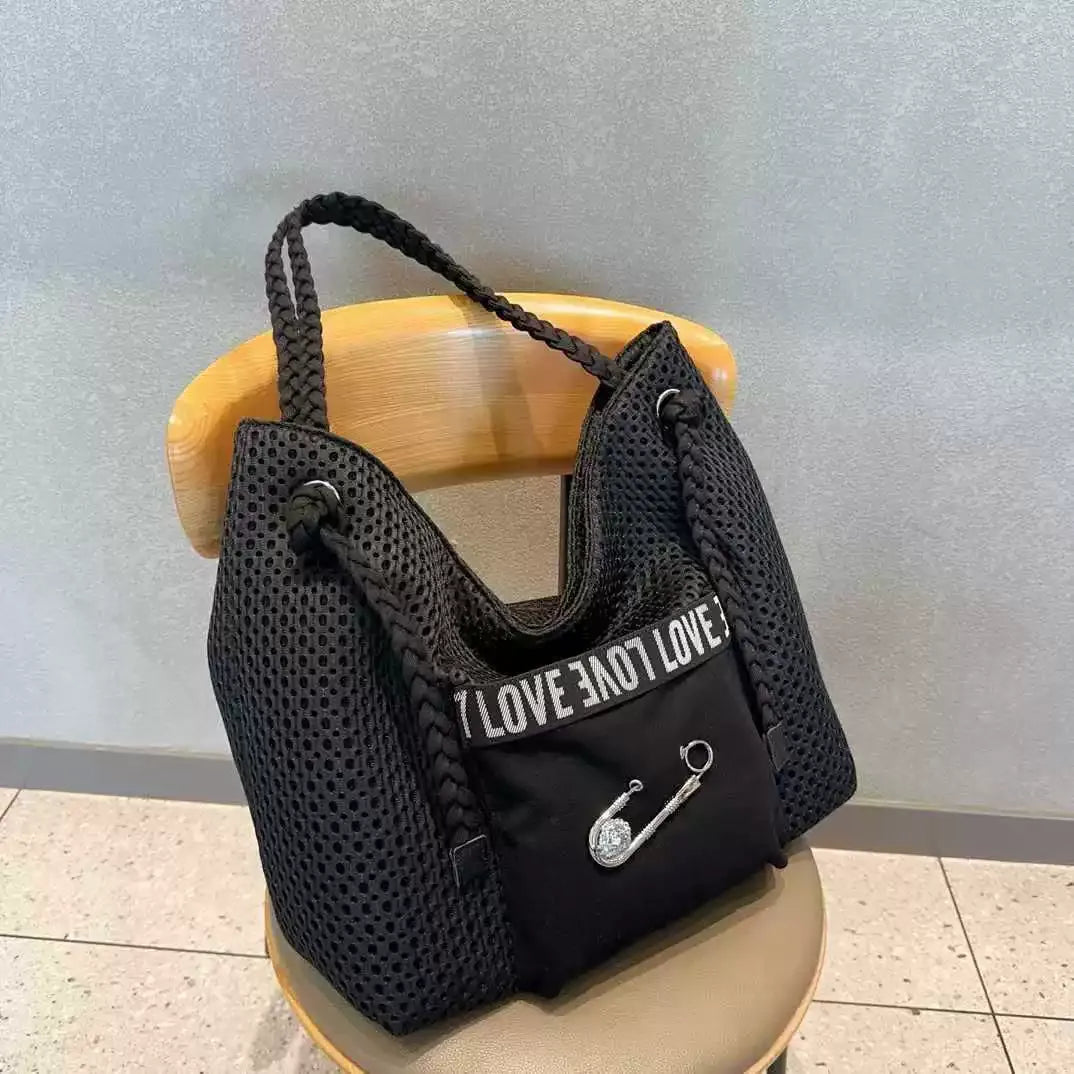 Urban Punk Breathable Mesh Slouchy Hobo Bag