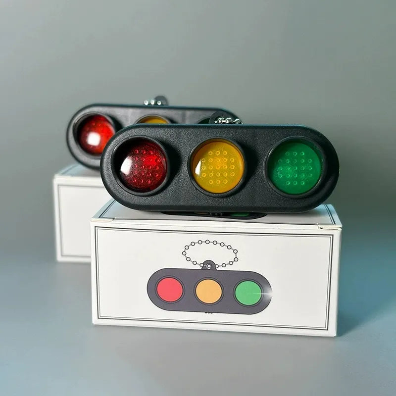 Interactive Traffic Signal Sound & LED Keychain