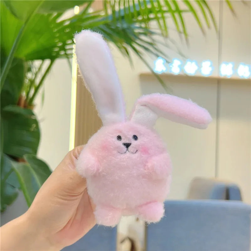 Fluffy Lop-Eared Bunny Plush Keychain