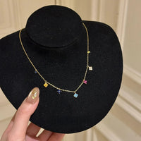 Monogram Luxe Premium S925 Colorful Station Necklace