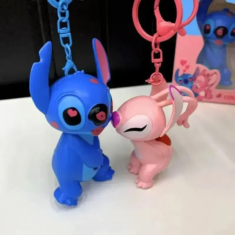 Stitch & Angel Kiss & Love Keychain