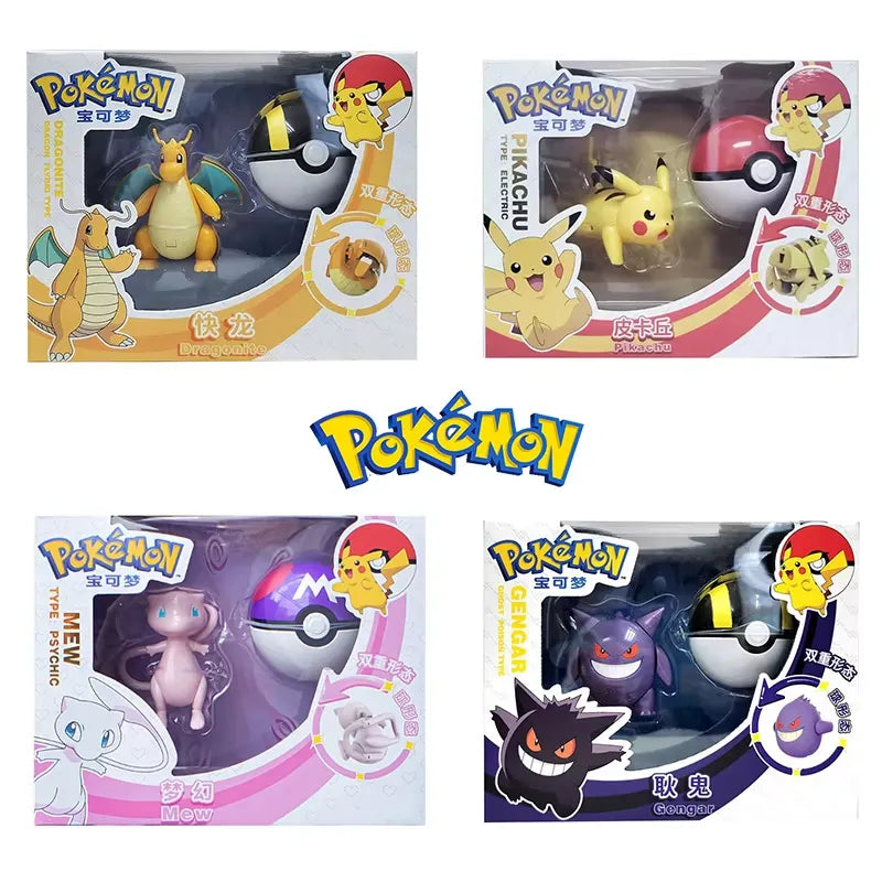 Pokemon Deformation Battle Figures Pokeball Set