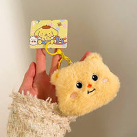 Butterbear Fluffy Head Plush Keychain