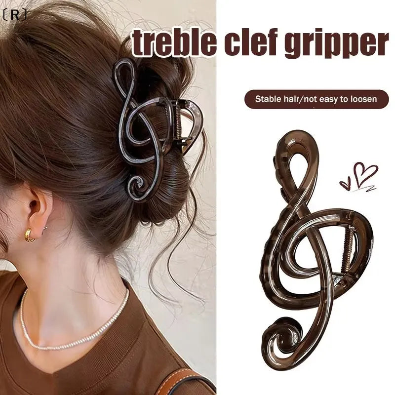 Elegant Treble Clef Hair Claw Clip & Gripper