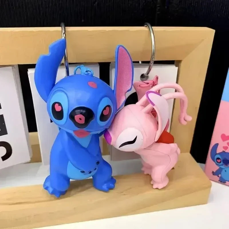 Stitch & Angel Kiss & Love Keychain