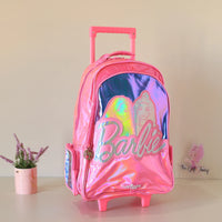 SMGL Barbie Pink Wheeled Trolley Backpack