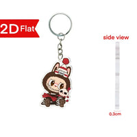 Labubu Flat Friends 2D Keychain