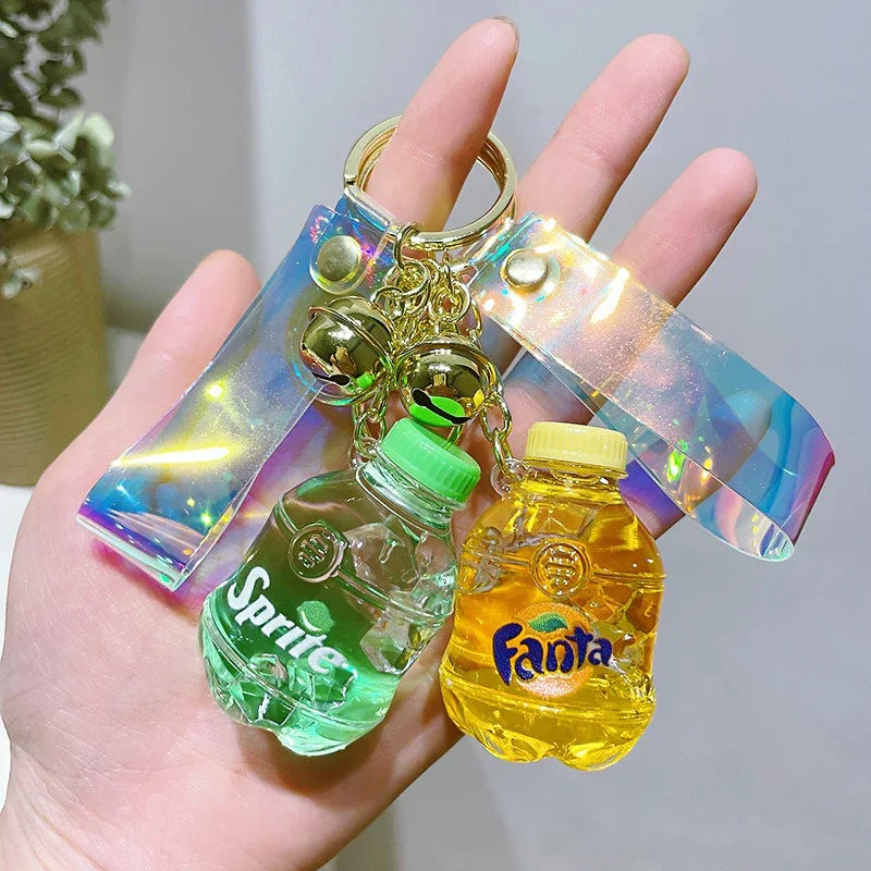 Soda Liquid Bottle Sparkle Keychain