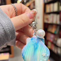 Ocean Gleaming Shell Pearl Keychain