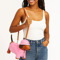 Berry-Sweet Raincoat Dachshund Crossbody Bag