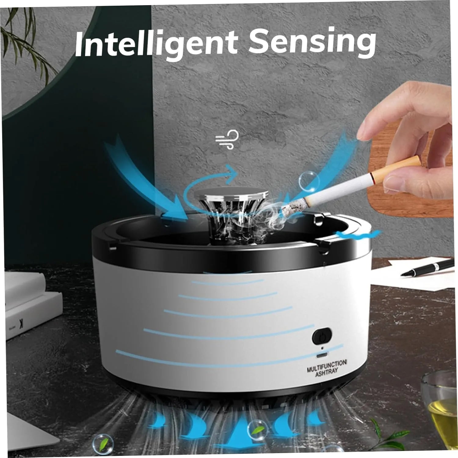 K11 Smart 2-in-1 Smokeless Desktop Ashtray