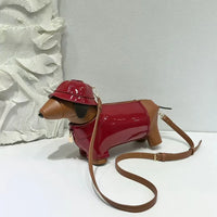 Berry-Sweet Raincoat Dachshund Crossbody Bag