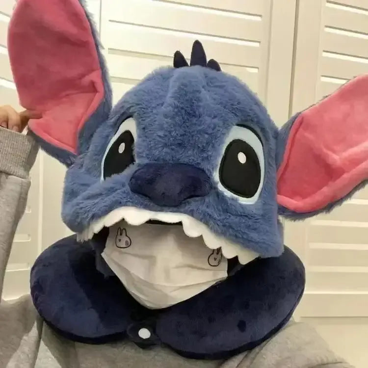 Stitch Hooded Travel Neck Pillow