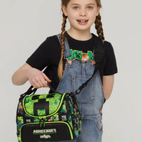 SMGL Minecraft Creeper Pixel Double Decker Insulated Lunch Bag