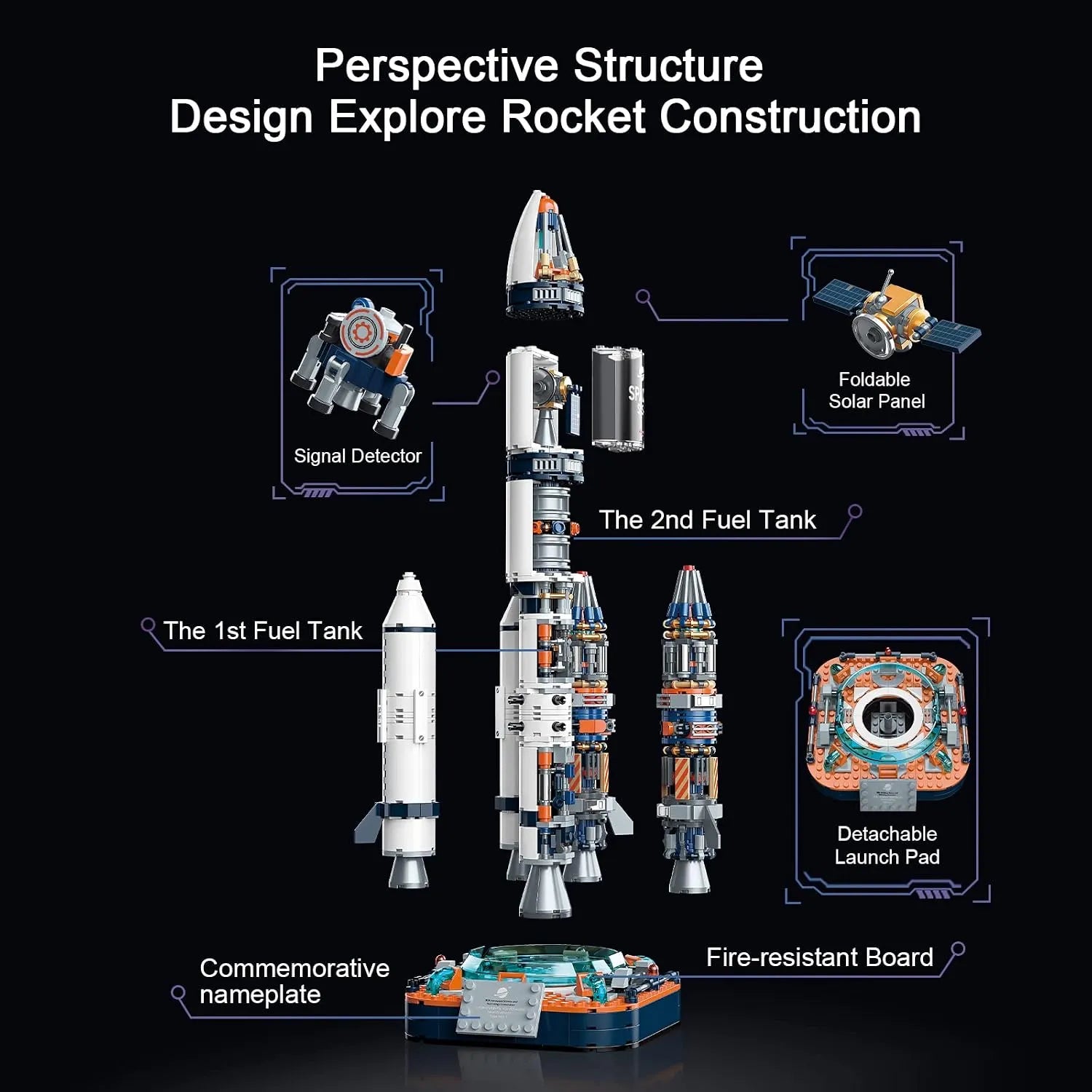 Astro-Launch Cosmic Rocket Building Blocks (863 pcs)