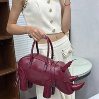 Nocturnia Iron Hide Rhinoceros 3D Sculpted Handbag