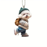 Cool Campus Puppy Acrylic Keychain