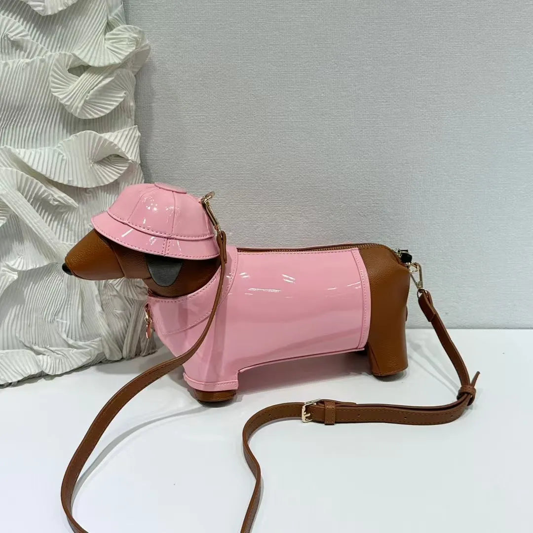 Berry-Sweet Raincoat Dachshund Crossbody Bag