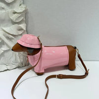 Berry-Sweet Raincoat Dachshund Crossbody Bag