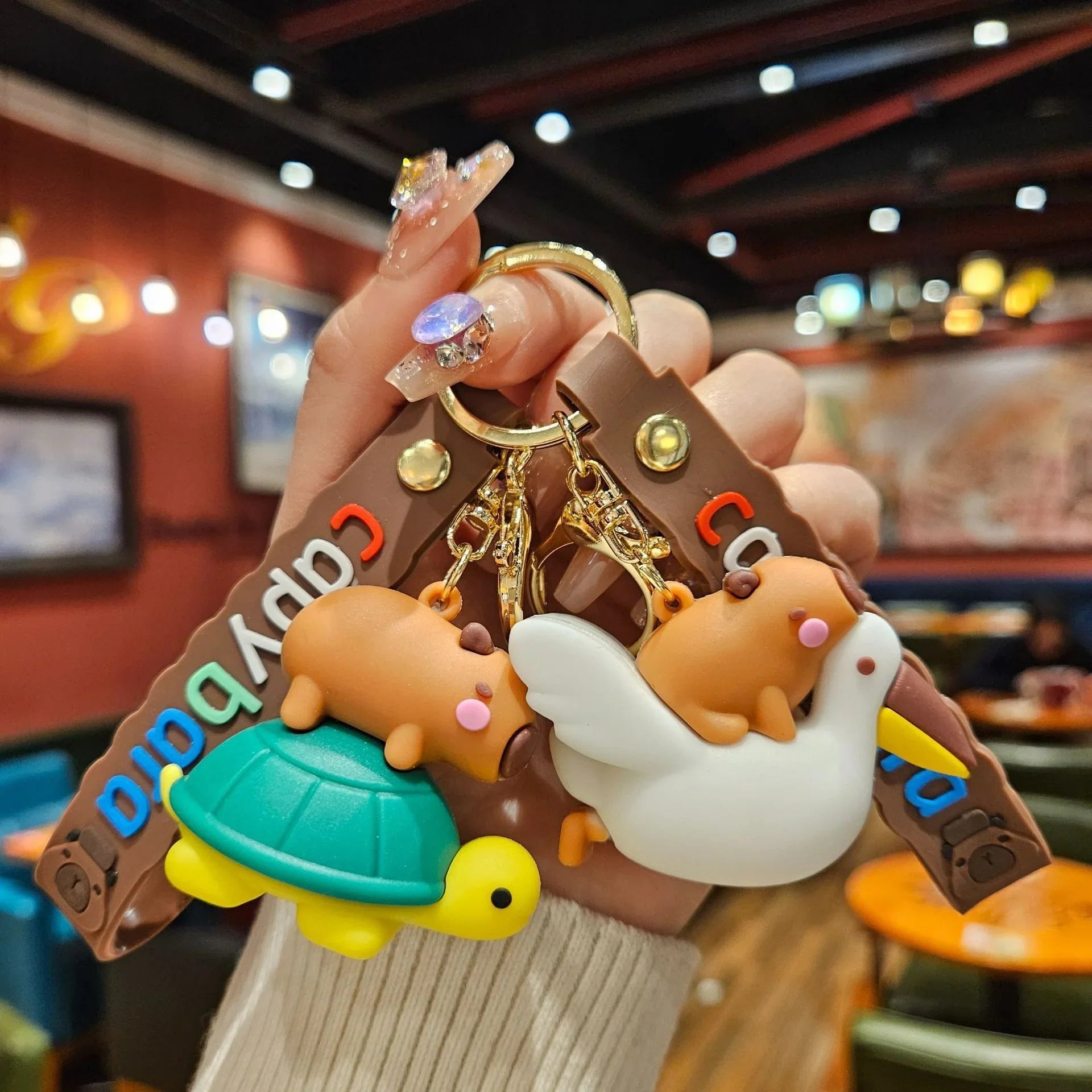 Rider Capybara 3D Keychain