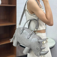 Nocturnia Iron Hide Rhinoceros 3D Sculpted Handbag