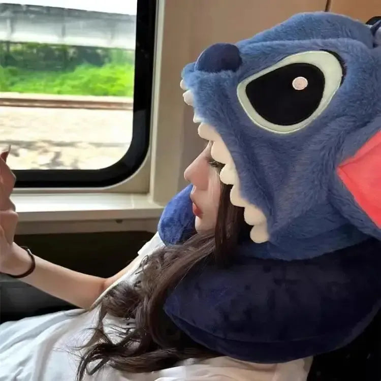 Stitch Hooded Travel Neck Pillow