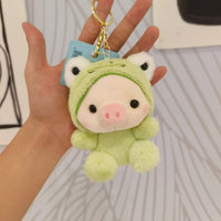 Costume Piggy Plush Keychain