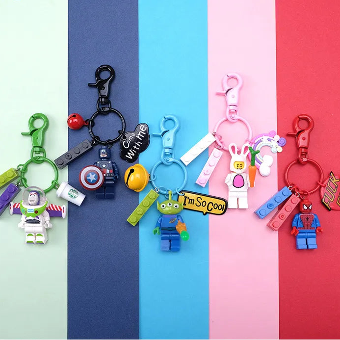 Brick Brigade Hero Blocks Keychain