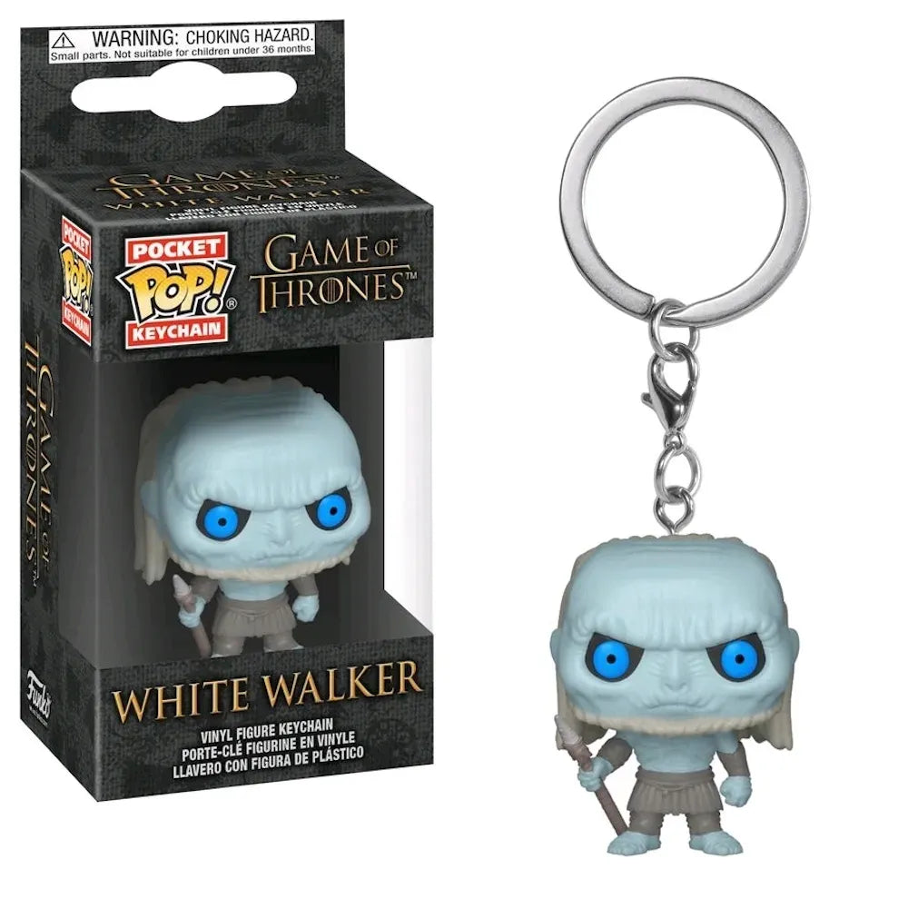 Funko Pop! keychain White Walker from Game of Thrones next to its packaging