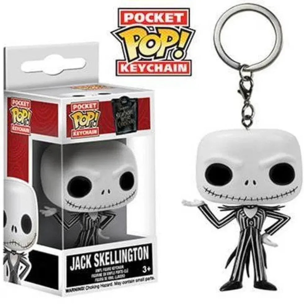 Pocket Pop! Jack Skellington keychain with packaging on a white background