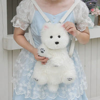 Realistic West Highland Pup Plush Backpack