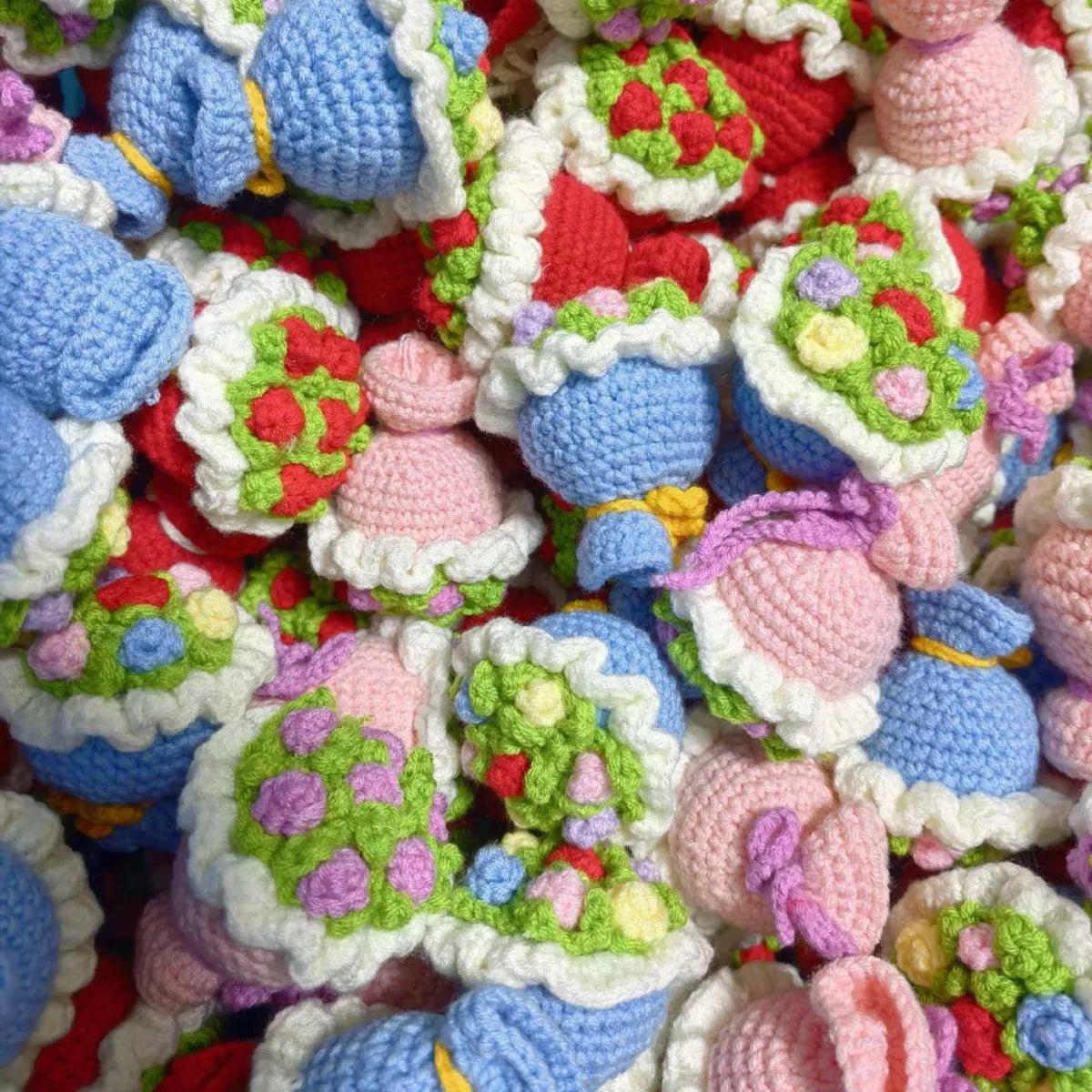Handcrafted Crochet Flower Bouquet Bag Charm