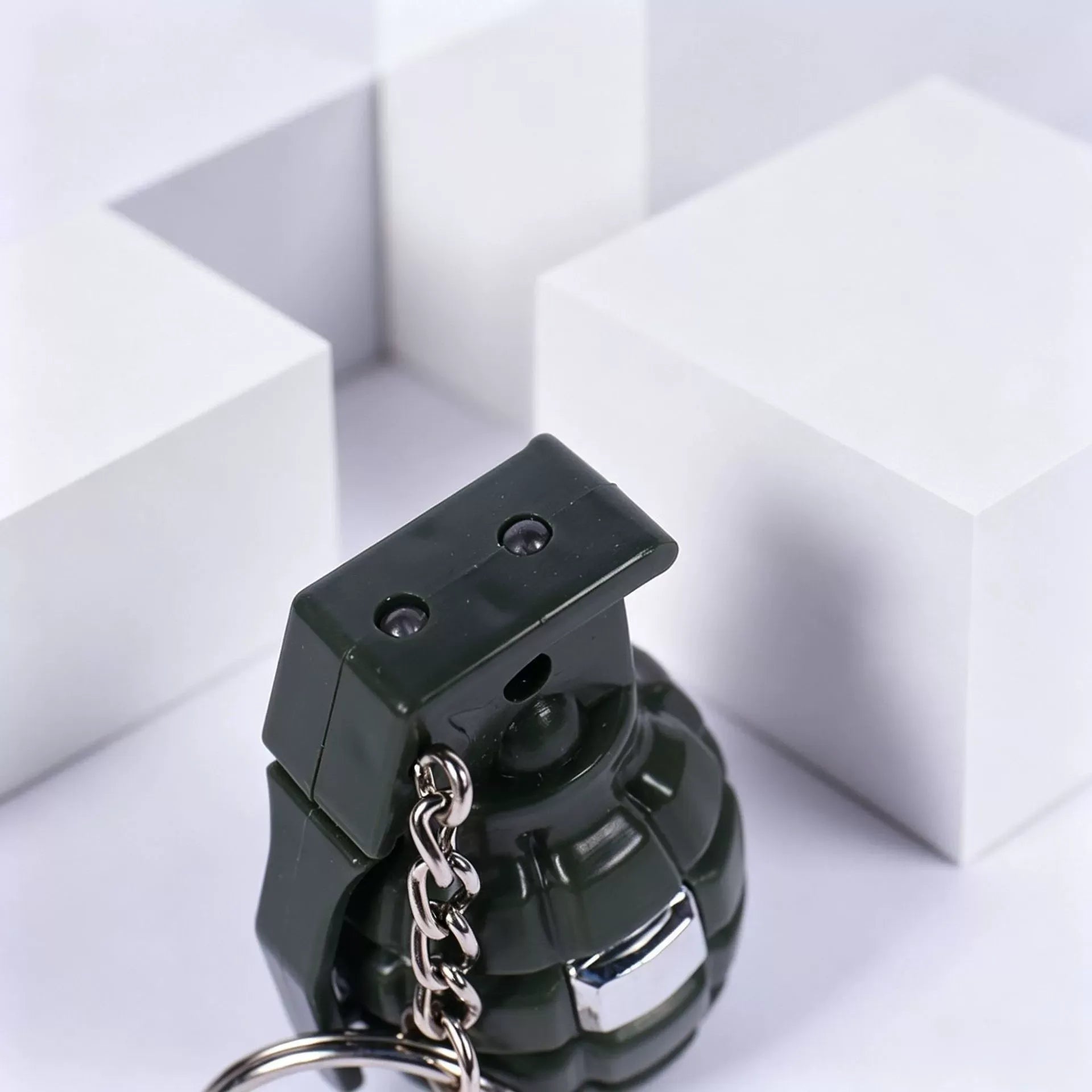Tactical Grenade 2-in-1 LED Prank Shock Keychain