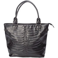 Nocturnia Harajuku Gothic Ribcage Embossed Tote Bag