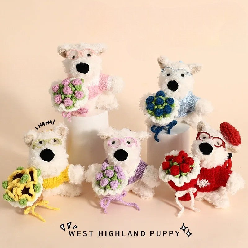 West Highland Floral Gift Plush Keychain