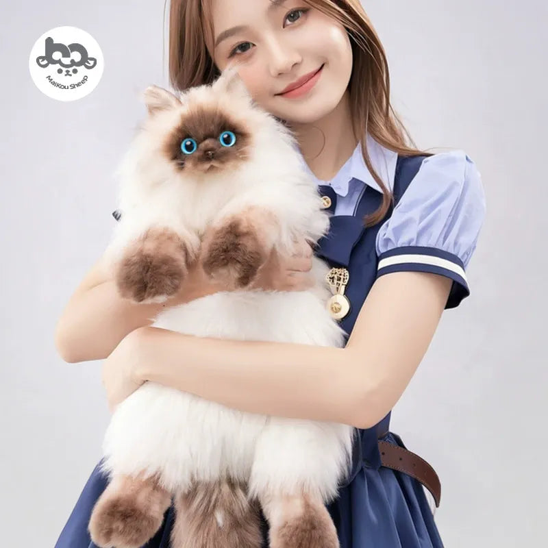 Bear Hugs Realistic Siamese Cat Plush Backpack