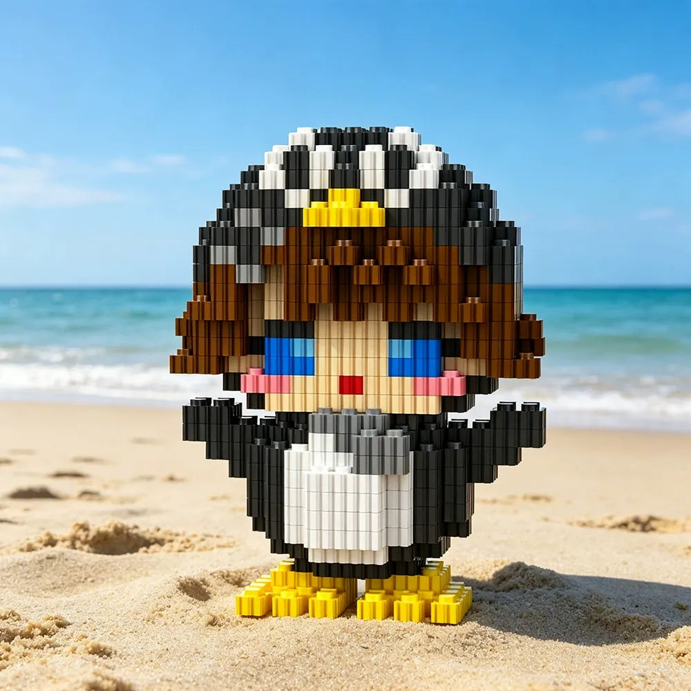 Warrior Bear & Gugu Gaga Penguin Micro Blocks (900+Pcs)